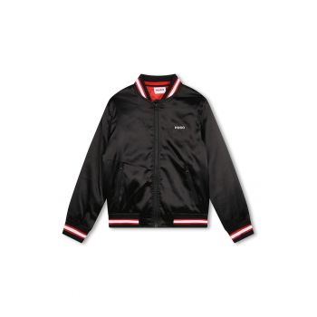 Jacheta bomber satinata cu logo