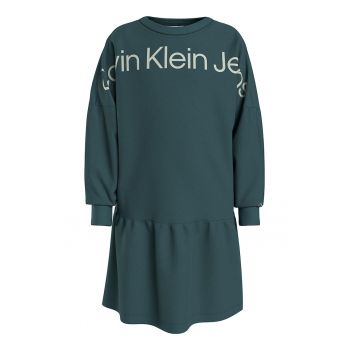 Rochie cu maneci lungi si imprimeu logo