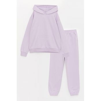 Set de hanorac din amestec de bumbac si pantaloni sport - 2 piese