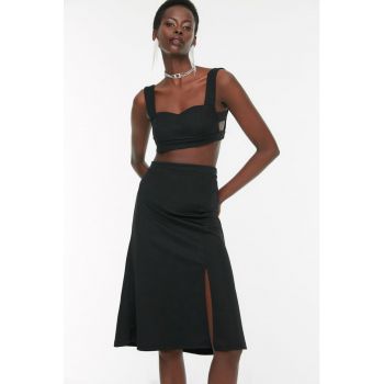 Set de top crop cu decupaje si fusta - 2 piese