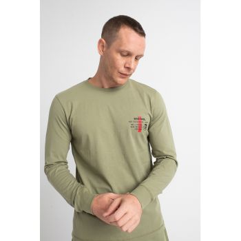 Bluza de bumbac cu imprimeu logo Diegos