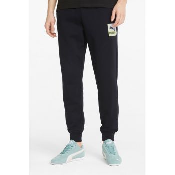 Pantaloni sport de bumbac cu detaliu logo Love