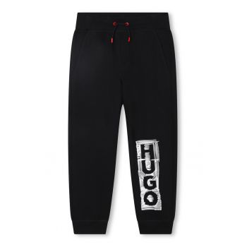 Pantaloni sport din amestec de bumbac cu imprimeu logo