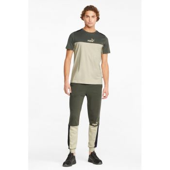 Pantaloni sport regular fit cu model colorblock Essentials