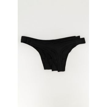 Set de chiloti tanga din amestec de bumbac - 3 perechi
