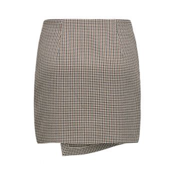 Fusta petrecuta cu model houndstooth