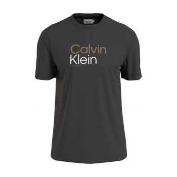 Tricou cu decolteu la baza gatului si imprimeu logo