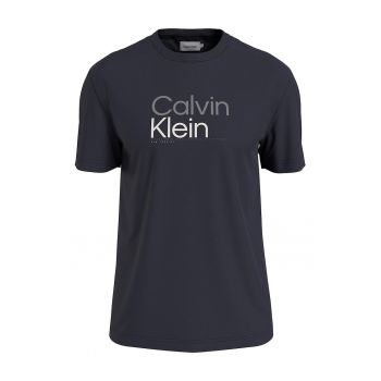 Tricou cu decolteu la baza gatului si imprimeu logo