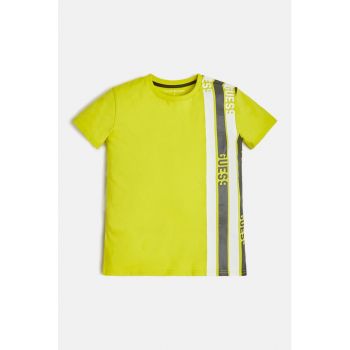 Tricou de bumbac cu decolteu la baza gatului