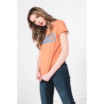 Tricou de bumbac cu imprimeu logo Alina