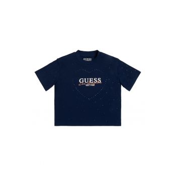 Tricou de jerseu cu aplicatii de strasuri