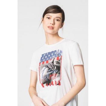 Tricou din amestec de modal cu imprimeu foto