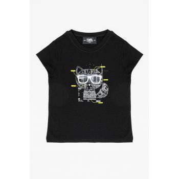Tricou din amestec de modal cu imprimeu logo