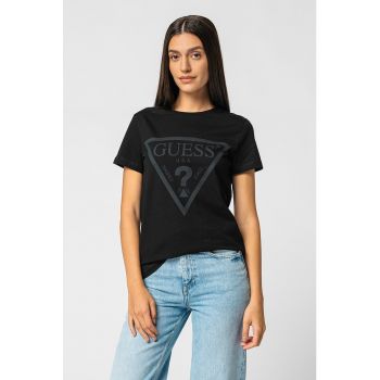 Tricou lung cu imprimeu logo - pentru fitness