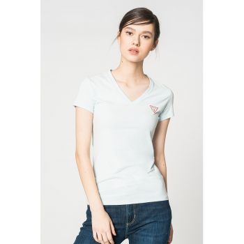 Tricou slim fit cu decolteu in V