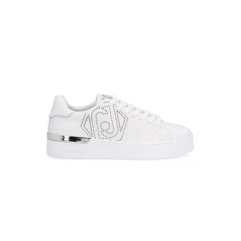 Pantofi sport de piele ecologica cu logo perforat