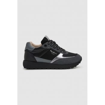 Pantofi sport de plasa cu garnituri de piele intoarsa