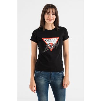 Tricou cu aplicatie logo cu strasuri