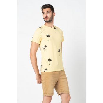 Tricou de bumbac cu imprimeu tropical