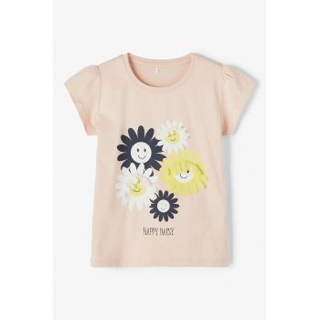 Tricou din amestec de bumbac organic Happy