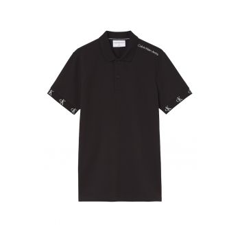 Tricou polo slim fit cu logo