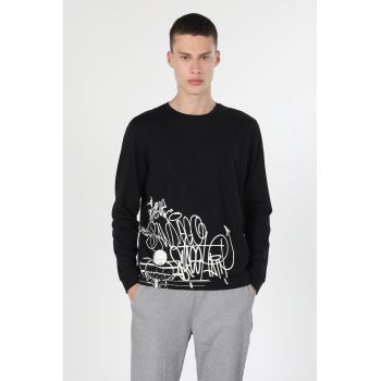 Bluza din bumbac cu imprimeu grafic