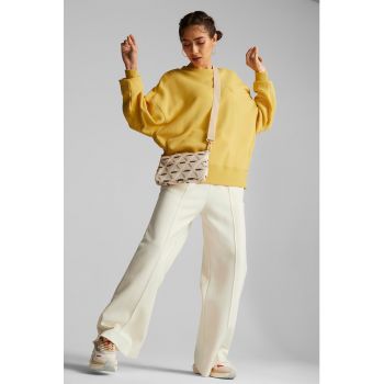 Pantaloni sport evazati cu detaliu logo brodat Infuse