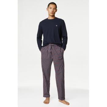 Pijama din bumbac cu buzunare laterale