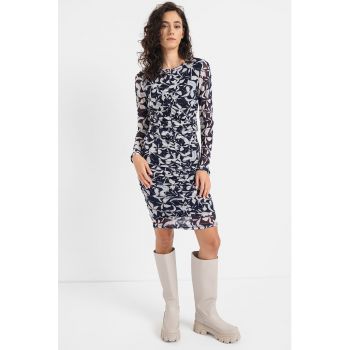 Rochie midi cu model floral Ava