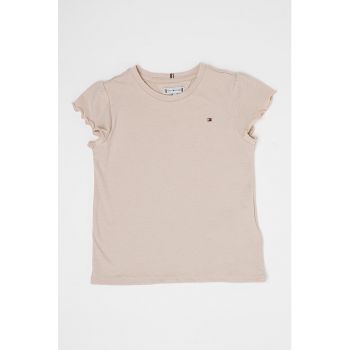 Tricou din amestec de bumbac organic cu maneci cu volane