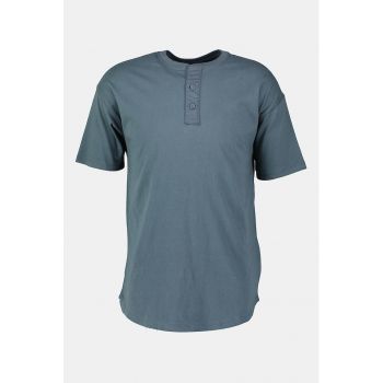 Tricou henley din bumbac organic