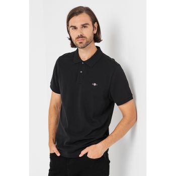 Tricou polo din bumbac cu aspect pique