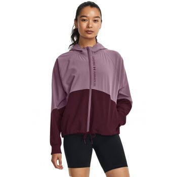 Jacheta cu fermoar si model colorblock pentru antrenament