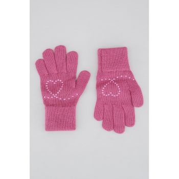Manusi din tricot cu aplicatie inima