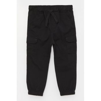 Pantaloni cargo cu talie medie si snur