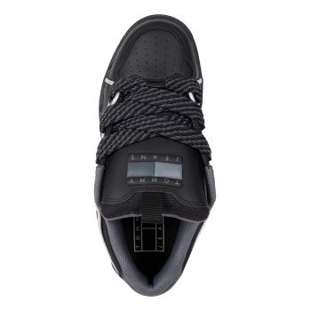 Pantofi sport de piele cu garnituri de piele intoarsa