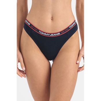Set de chiloti tanga cu banda logo in talie - 3 perechi