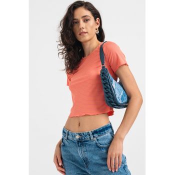 Tricou crop cu dungi Madi