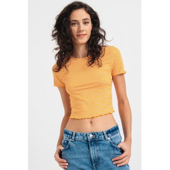 Tricou crop cu dungi Madi