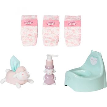 ZAPF Creation Baby Annabell potty set, doll accessories (potty, 3 diapers, soap and towel dispenser)