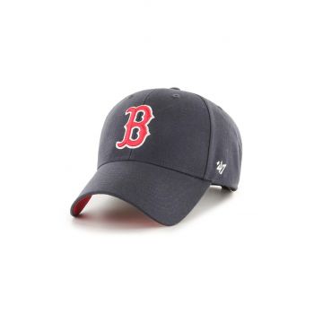 47brand șapcă de baseball din bumbac MLB Boston Red Sox culoarea albastru marin, cu imprimeu ieftina