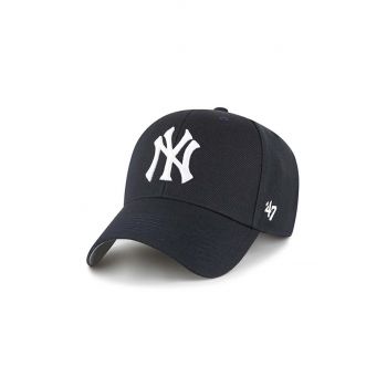 47brand șapcă de baseball din bumbac MLB New York Yankees culoarea albastru marin, cu imprimeu de firma originala