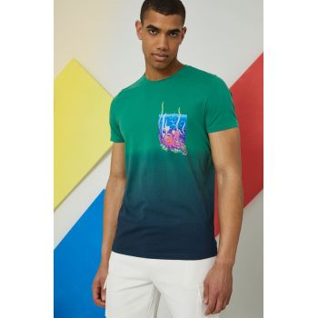 Medicine tricou din bumbac culoarea verde, cu imprimeu