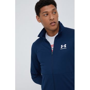 Under Armour hanorac de antrenament Pique 1366202 barbati, culoarea albastru marin, neted