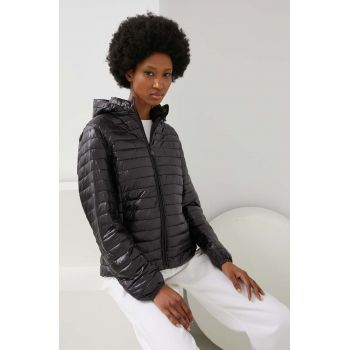Answear Lab geaca femei, culoarea negru, de tranzitie