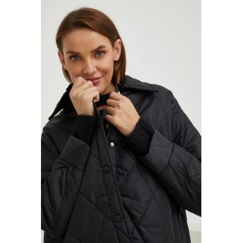 Answear Lab geaca femei, culoarea negru, de tranzitie
