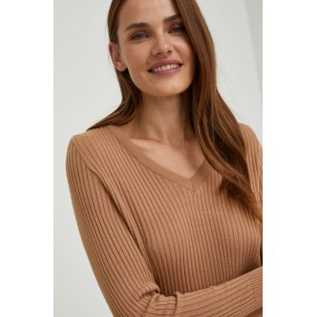 Answear Lab pulover femei, culoarea maro, light