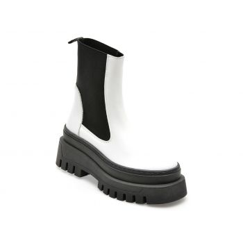 Ghete Steve Madden albe, CASSAND, din piele naturala
