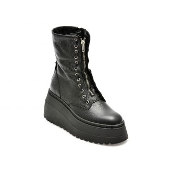 Ghete Steve Madden negre, PEARL, din piele naturala