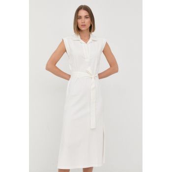 Marella rochie culoarea alb, midi, drept